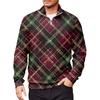 Men's Loose Casual 1/4 Zip Sweatshirt Fashion Printed Long Sleeve Top With Pockets