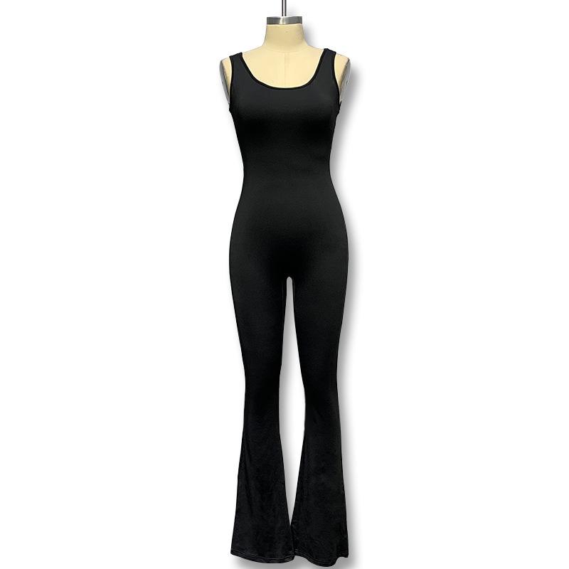 New hollow fashion tight one-piece yoga clothes European and American style seamless sports thin jumpsuit S