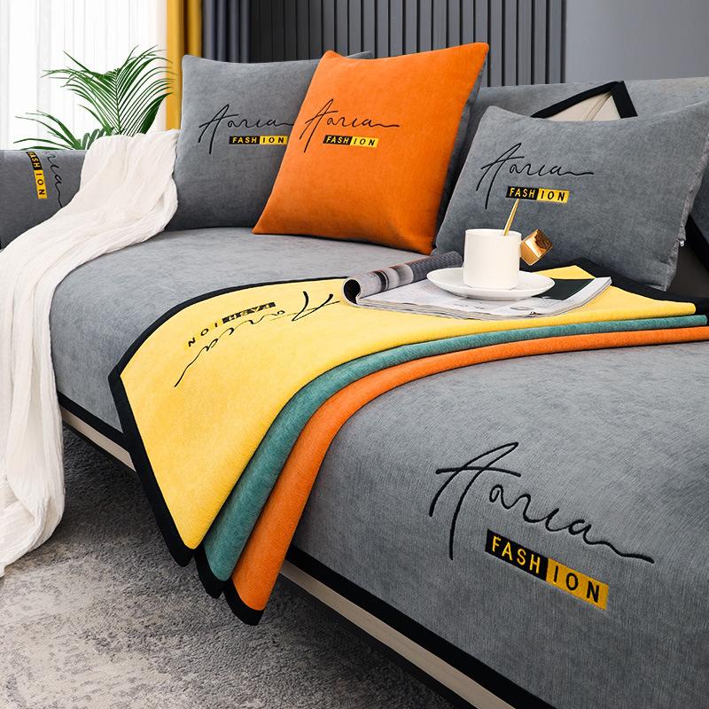 

Подушка для дивана из синели Four Seasons, универсальная нескользящая простая современная подушка, доступный роскошный стиль, чехол для дивана в западном стиле, тканевый чехол