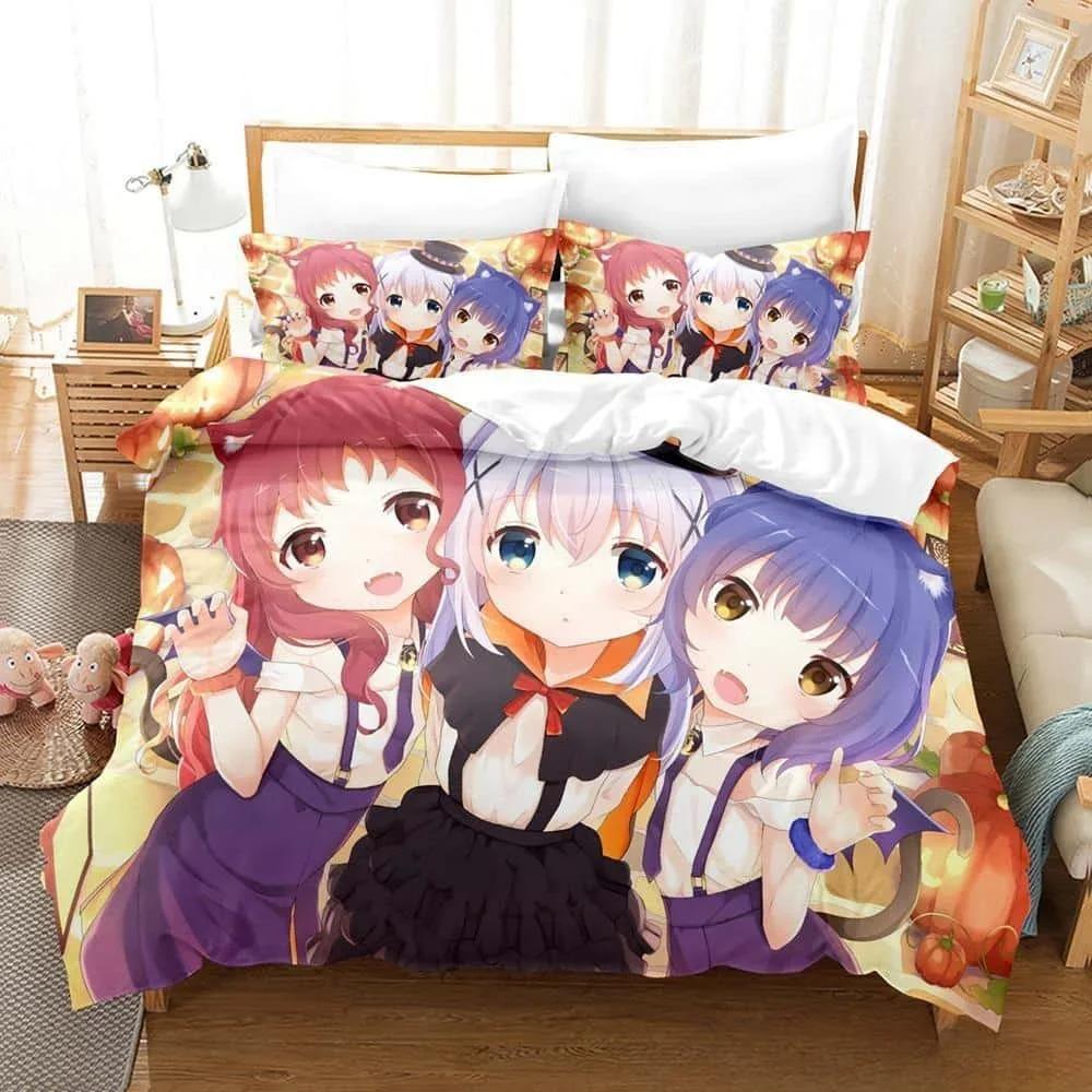 3D Print Anime Is the Order a Rabbit Bedding Set Single Twin Full Queen King Size Bed Set Adult Kid Bedroom Duvet Cover Sets