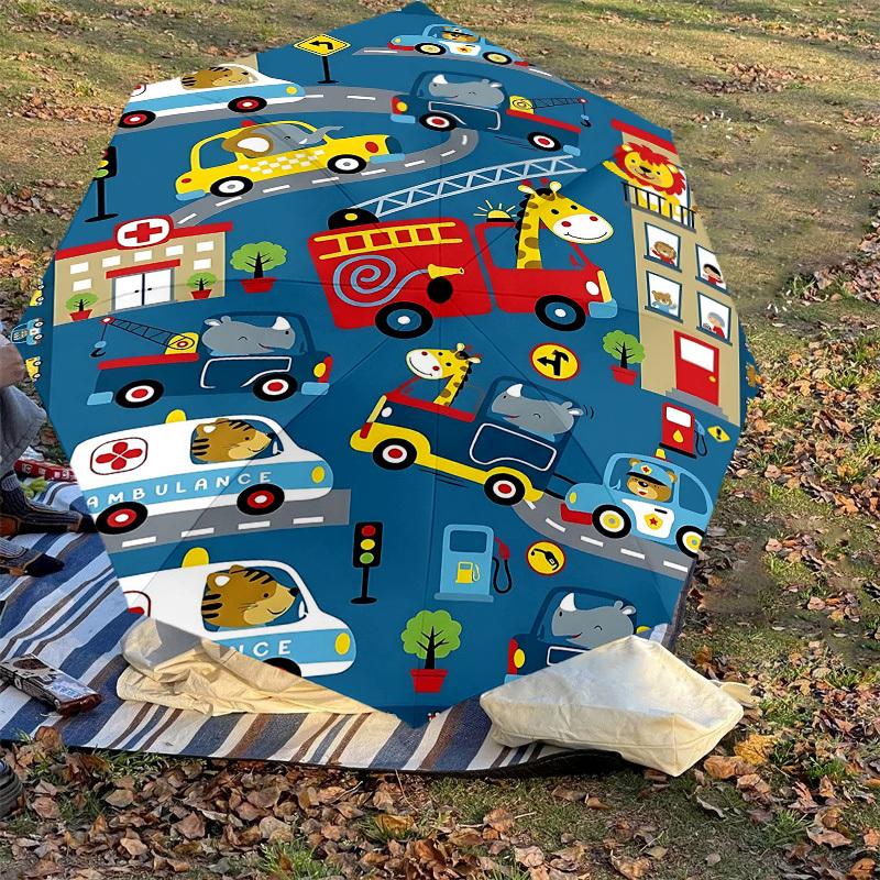 1PC Cars Animals Umbrella-8-Rib Reinforced Portable Folding Travel Suitable for All Seasons Outdoor Daily Use-Z0491