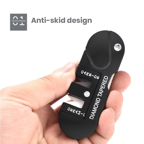 Outdoor Pocket Whetstone Tool High Hardness Diamond-Material Mini Cutter Sharpener Portable Fishhook Grinding Multifunctional Camping File Cutter