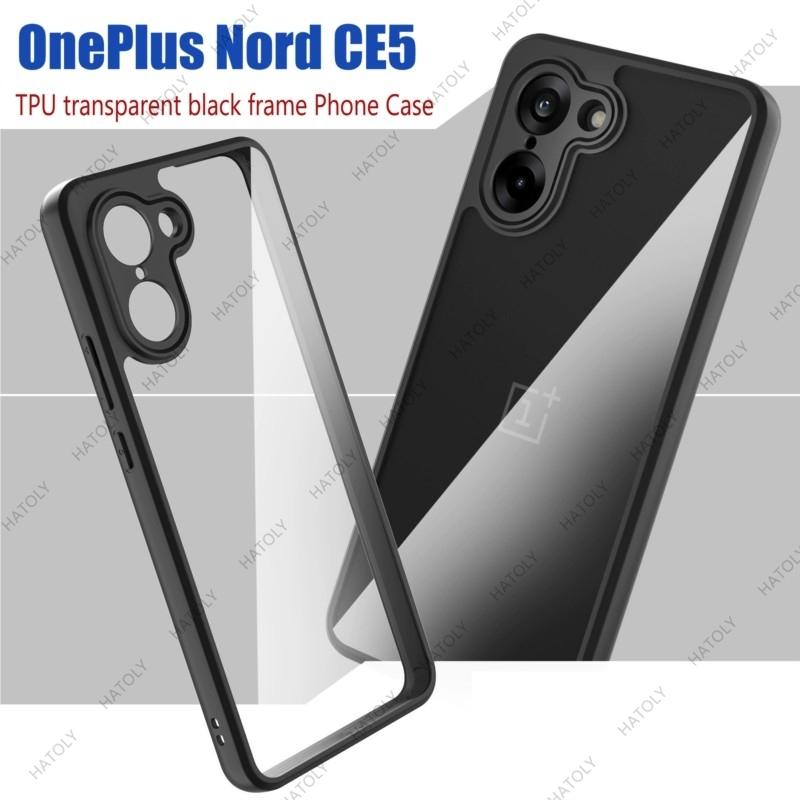 For OnePlus Nord CE5 Case For Cover for OnePlus Nord CE5 Anti-Shockproof TPU Transparent Black Frame Case For OnePlus Nord CE5