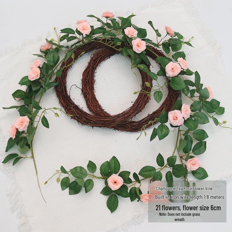 Silk Rose Vine Artificial Flower Chain for Living Room Decor