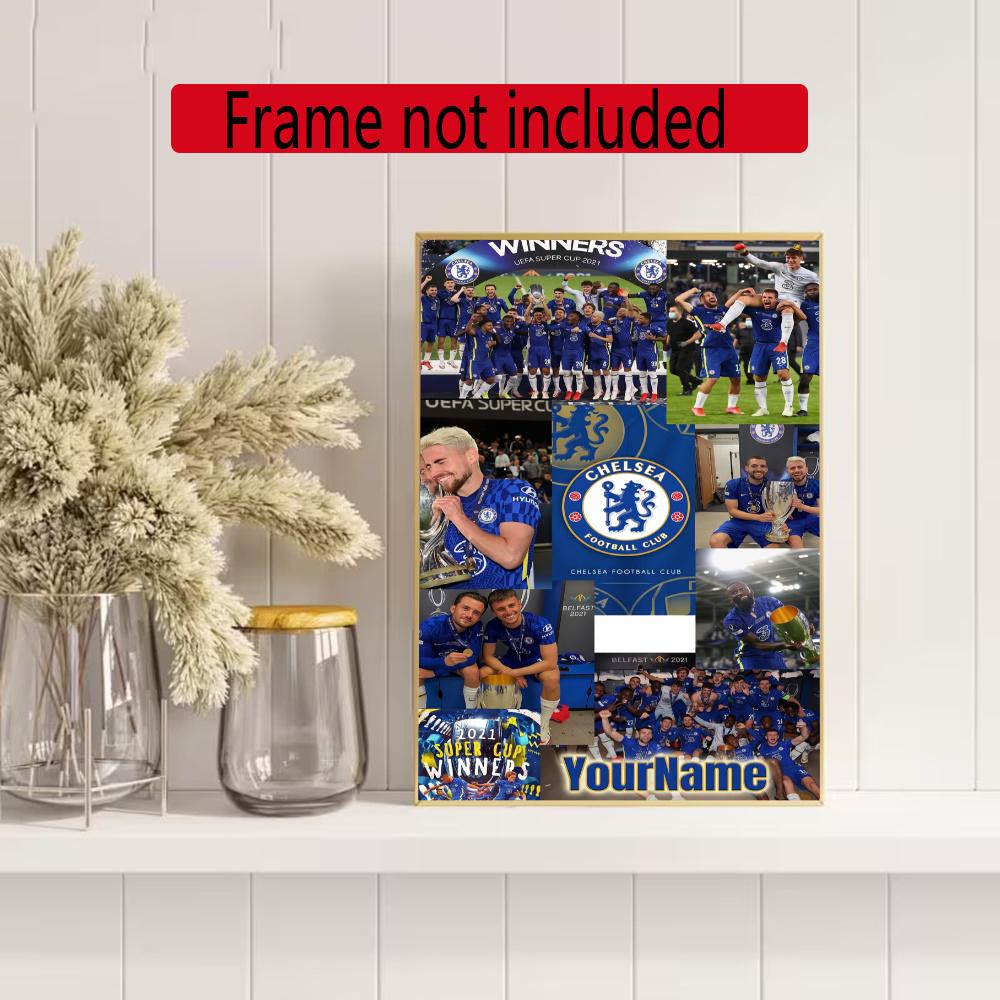 Chelsea Fc Customize Your Name Diamond Painting Round Diamond Rhinestones Mosaic Diamond Embroidery Wall Paintings Rhinestones Gift Frameless