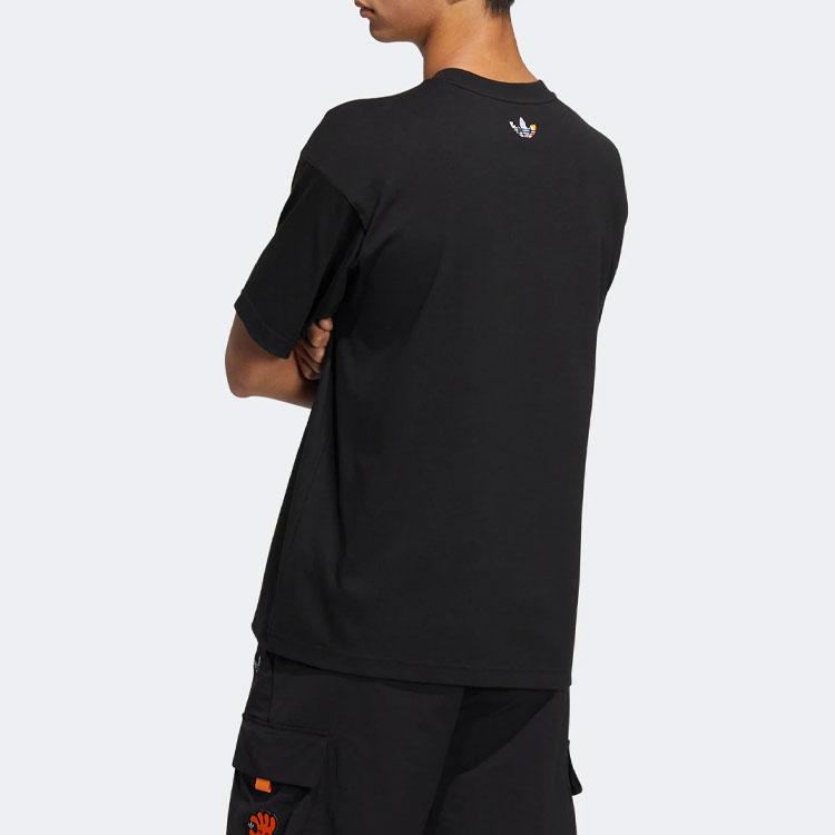 adidas Originals Trefoil SS22 Cartoon Print Sport Crew Neck Short Sleeve T-Shirt Men Tops Black HR6453