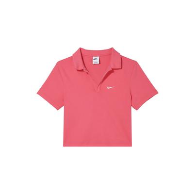 Sportbekleidung Essentials Serie Slim Fit Polo Bequemes Weiches Kurzarm Regular T-Shirt Damen Tops Lila Weiß DV7885629