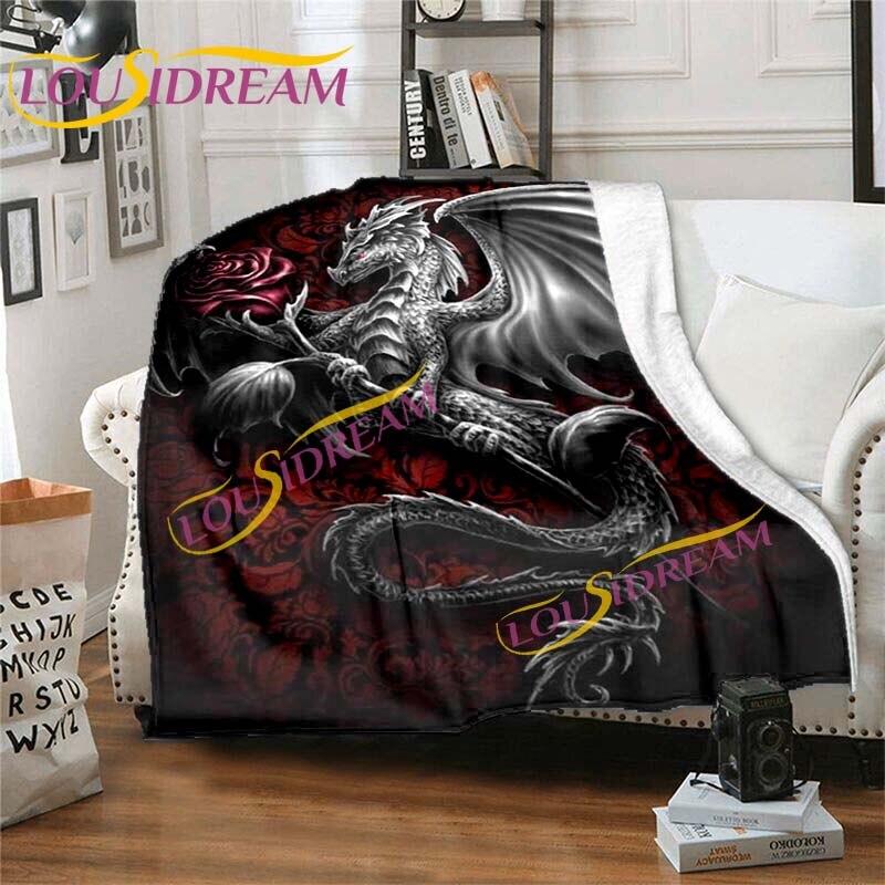 Dračí kreslené přikrývky Dračí přikrývky Anime Dračí flanelové přikrývky Pohovka Přehoz přes postel Měkké teplé přikrývky Dětské přikrývky Domácí dekorace