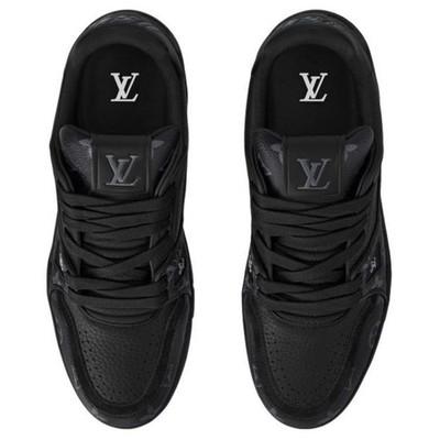 Louis Vuitton Tênis Monogram Top Baixo para Skate Masculino Preto 1ADH49