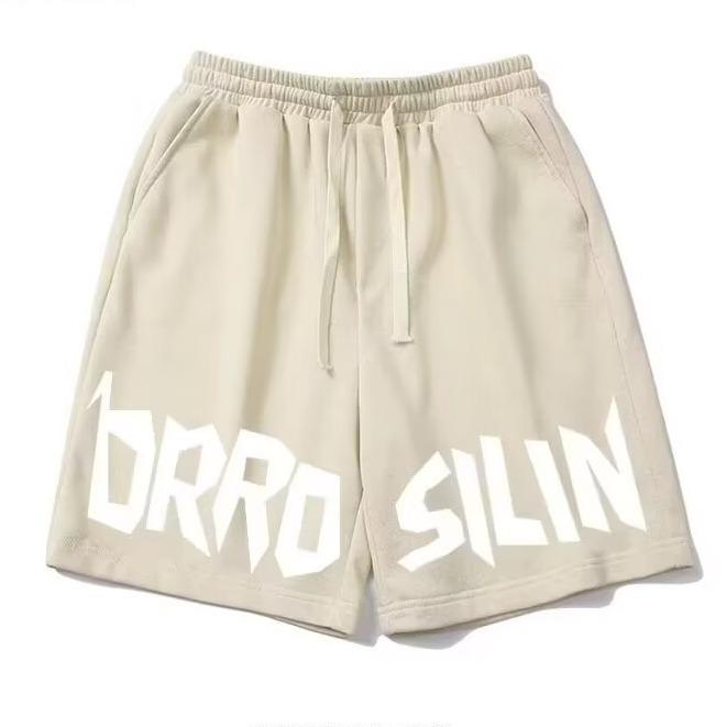Fancy Style Studio Letter Trekkoord Basketbalbroek Heren Zomer Nieuw Veelzijdig Los Casual Recht Vijf-punts Broek 6XL abrikoos