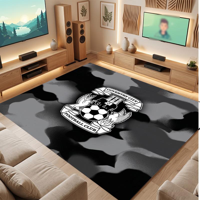 Tappeto in Velluto di Cristallo con Stampa del Coventry City Football, Comodo Assorbente d'Acqua Antiscivolo Tappeto per Pavimenti Interni
