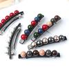 Fashion Korean style imitation pearl hairpin spring clip ladies personality wild one word hairpin headdress hair accessories new