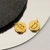 New titanium steel English letter DIY pendant fashionable stainless steel round hollow letter pendant