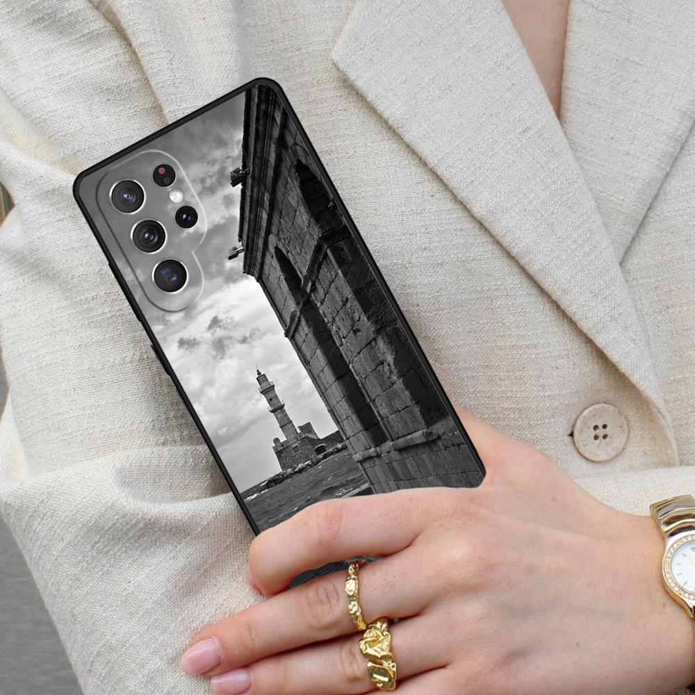 Abstract highway landscape lighthouse Cell Phone Case for Samsung Galaxy S26 Ultra S25 S24 S23 S22 S21 S20 Note10 Cover