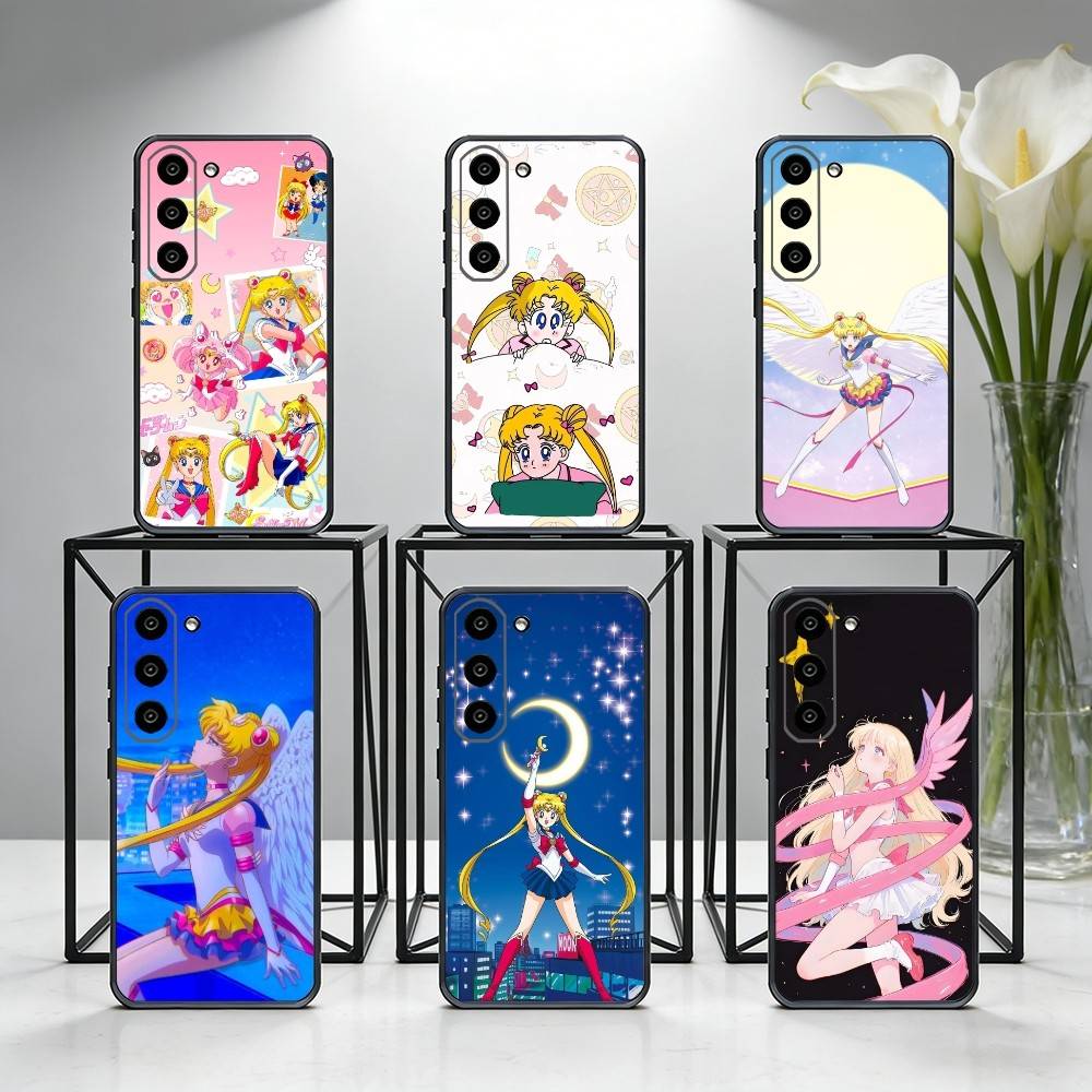 S-Sailor Moon Anime Phone Case For Samsung Galaxy A73,A72,A71,A70,A53,A52,A51,Others Soft Black Cover