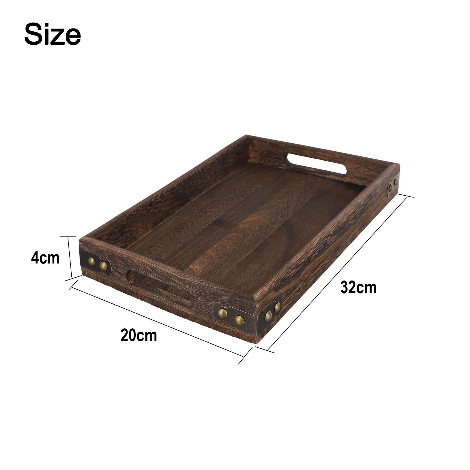 Elegant Retro Solid Wood Serving Tray Rectangular Plate Fruit Snacks Food Storage Trays Hotel Home Serving Tray Decorate Supplie