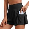 Pantaloncini Sportivi da Donna a Vita Alta Asciugatura Rapida Anti-Sfregamento per Corsa, Palestra, Yoga con Tasche per Allenamento Estivo
