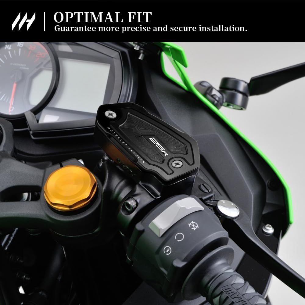 MotHeart Motorcycle Front Brake Master Cylinder Cover for Ninja ZX-25R 2021-2023 CNC Aviation Aluminum Ninja Zx-25r Part (Black)