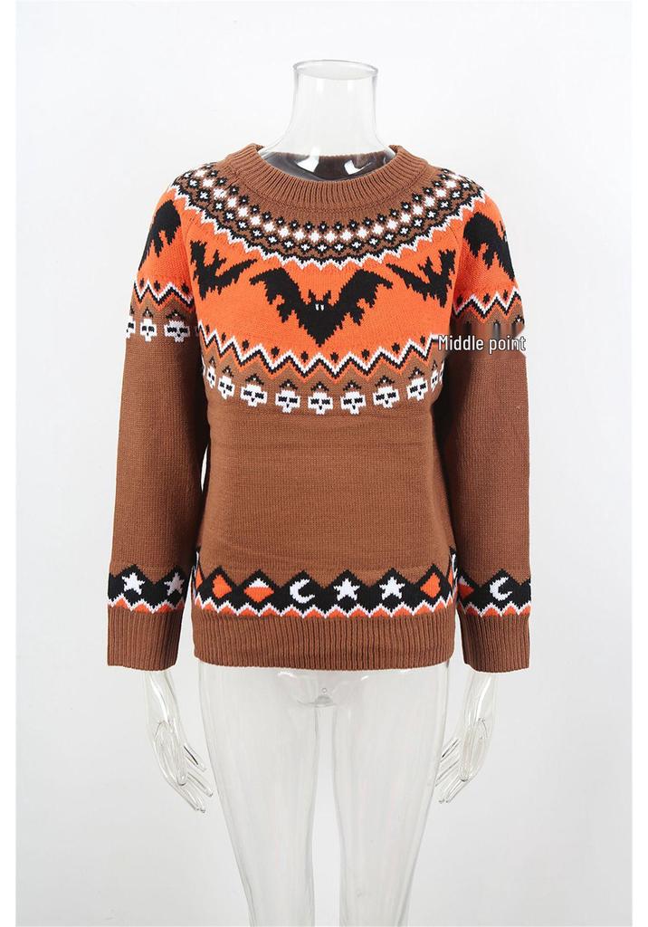Women's 2026 Halloween Bat Pullover Knitwear Sweater