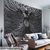 Gothic Angel Tapestry Wall Hanging Black And White Art Fabric Poster For Living Room Bedroom Home Decor