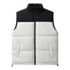Vest Men's Loose Casual Waistcoat Autumn and Winter Stand-up Collar Thickened Jacket Men's Color Matching Warm Windproof Jacket Men's