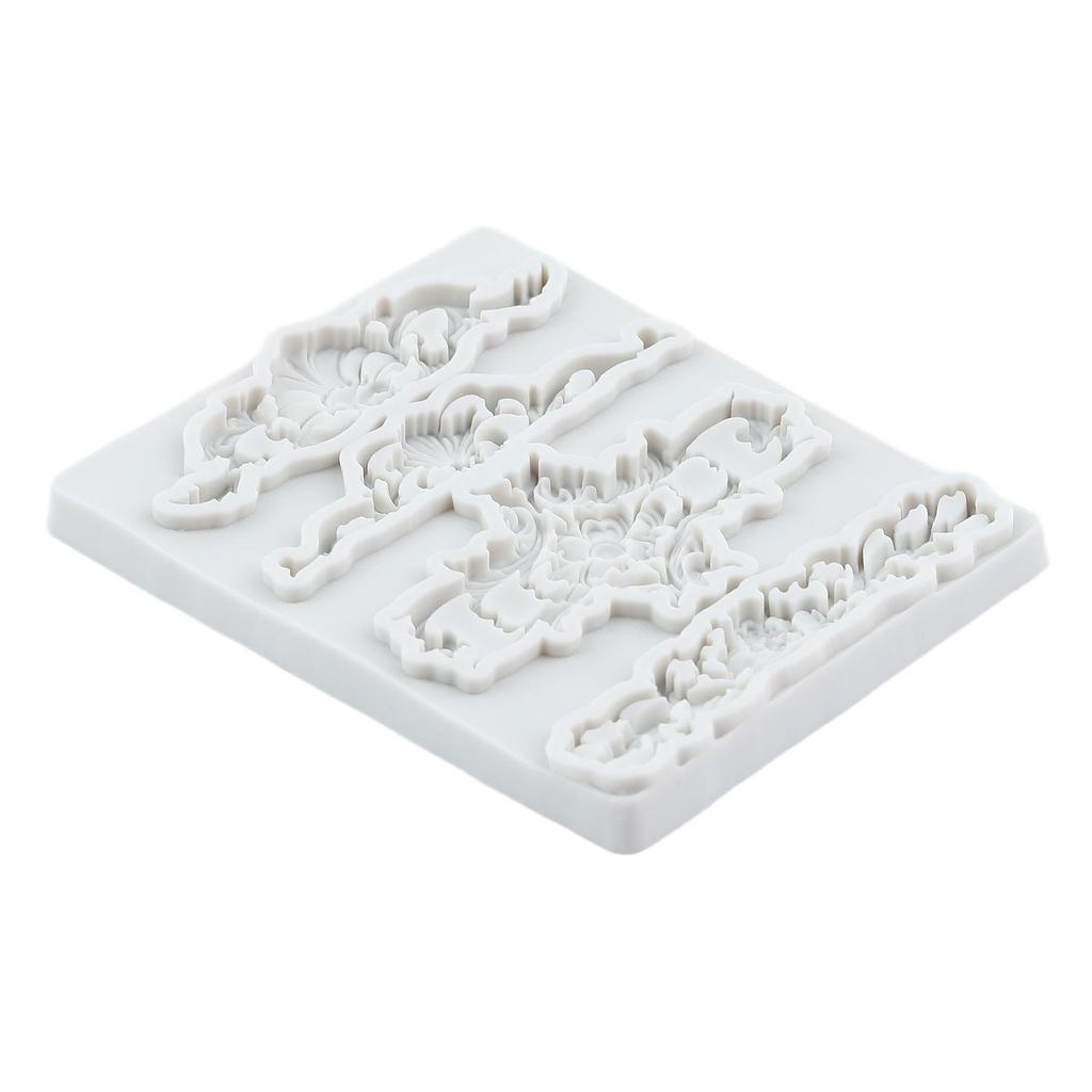 Barokk Bord Silikonformer Relief Blomst Fondantform Kakedekoreringsverktøy Cupcake Topper Godteri Sjokolade Gumpasteform