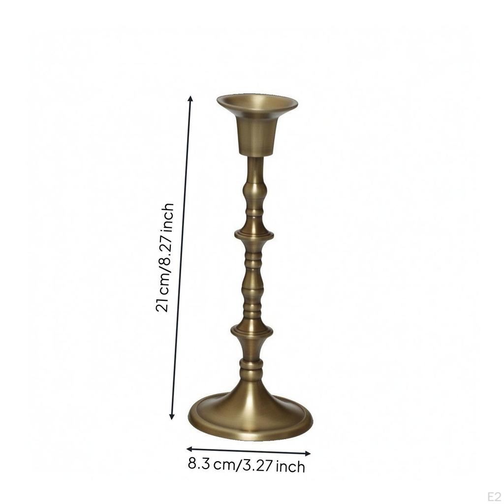 Brass Candlestick Elegant Candle Stick Holder Compact for Mantelpiece