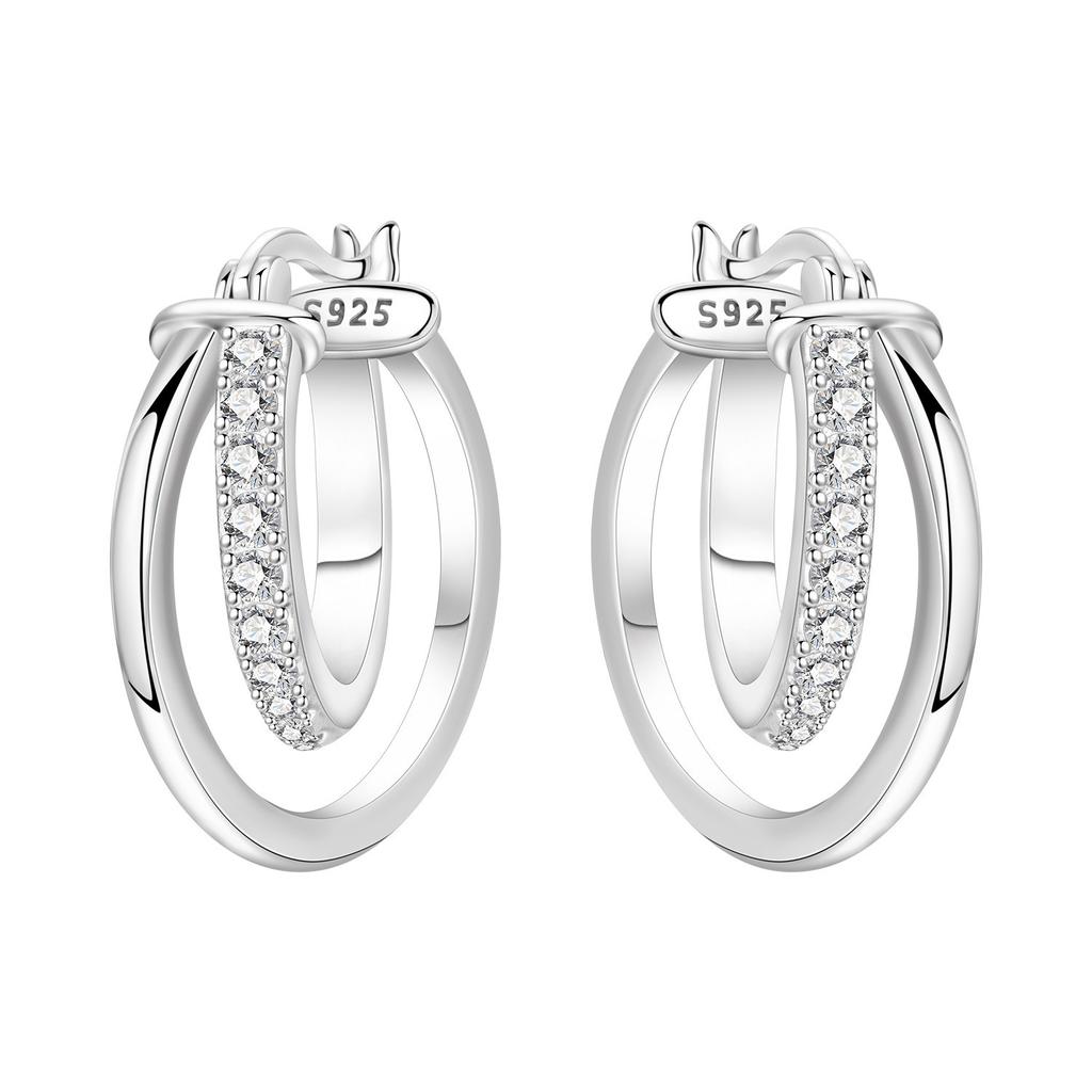 925 Silver Retro Grass Pattern Earrings Jewelry Versatile Hoop Earrings For Women Jewelry Birthday Party Fine Gifts