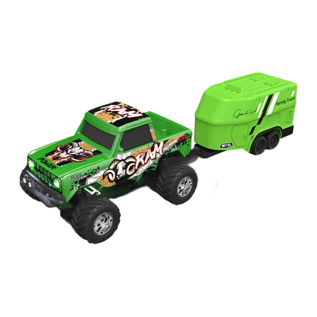 RC Truck, 1:64 Scale Truck With Lights, Remote Control Truck, 2.4GHz Rc Truck, Rechargeable Remote Control Semi Truck With Trailer