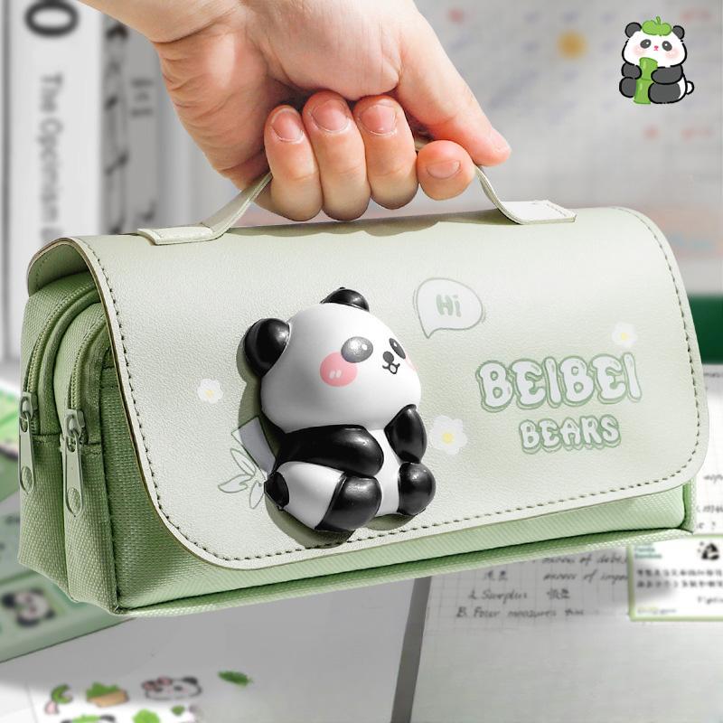 Capybara Large Capacity Pencil Case with Stress Relief Cute Pens Bag with Pressable Toy for Students Stationery