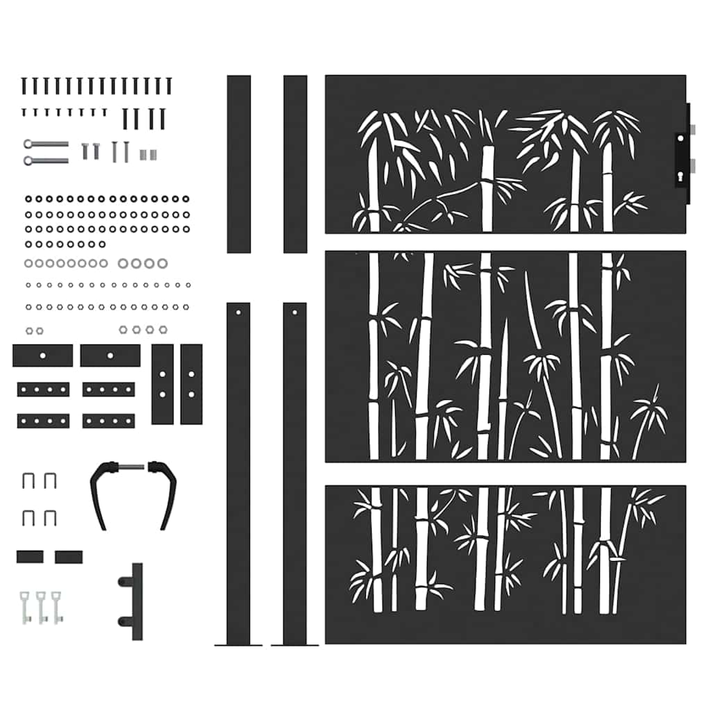 Garden Gate Black 110 X 155 Cm Powder Coated Steel