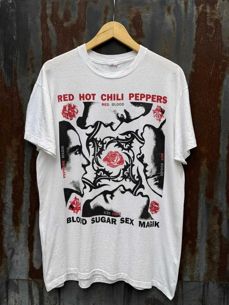 

Винтажная Белая Футболка Группы Red Hot Chili Peppers Все размеры S-5XL TA82 Унисекс Футболка XL