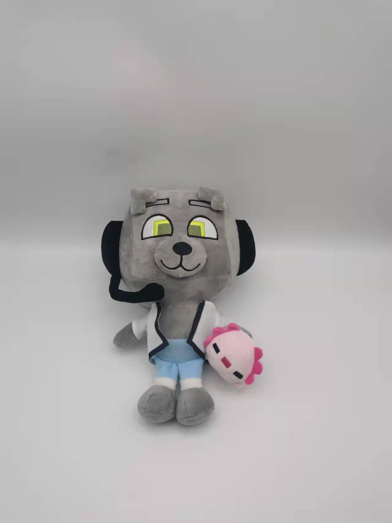 Glow-in-the-Dark Gray Wolf Salamander Plush Figure Toy 25 cm
