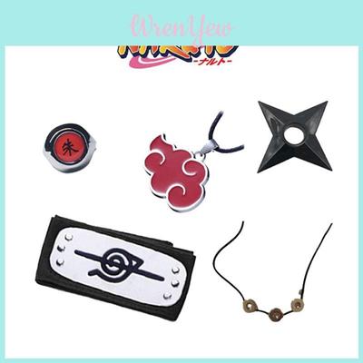 Naruto Inspired Ring Necklace Set Abs Plastic Anime Fan Gift Characters)
