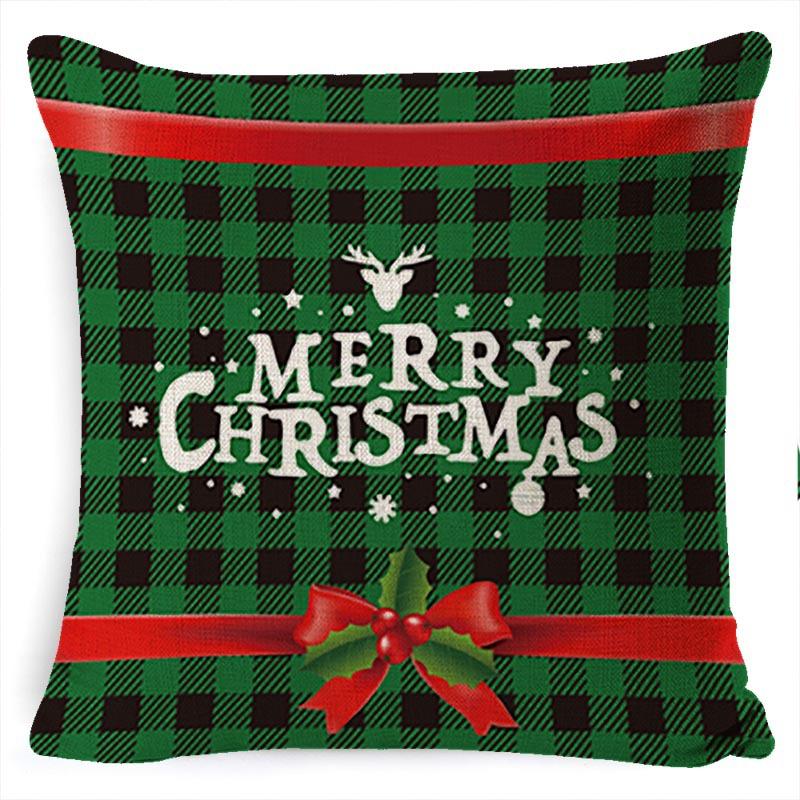 New Christmas Pillowcase Cushion Car Waist Protector Bedside Pillowcase Christmas Linen Pillowcase