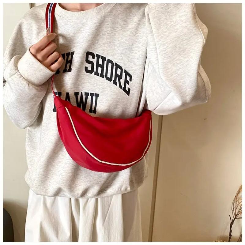 Casual Commute Women's Hobos Crossbody Bags Lightweight Portable Ladies Shoulder Bag Ctrast Color Simple Female Purse Handbags