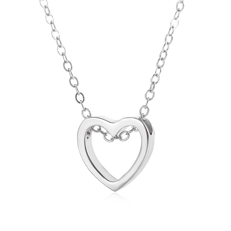 Cross-Border Hollow Heart-Shaped Couple's Stainless Steel Necklace - Valentine's Day Jewelry Gift
