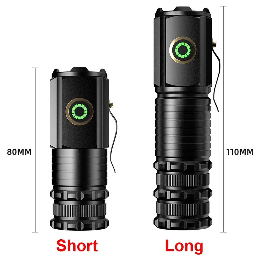 High Power Mini Led Flashlights With Battery Type-C Charging EDC Flashlight Hat Clip Light for Outdoor Hiking Camping Lantern