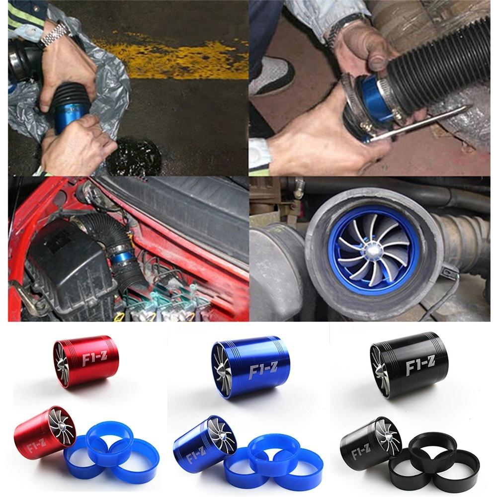 Cold Air Intake Universal Air Intake Turbine Carburetor Cold Air Intake Charger Turbo Fan Air Intake Tornado Intake Fuel Saver 64mm Black