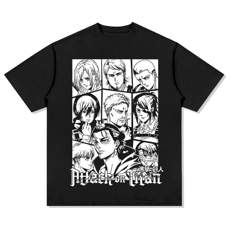 Attack on Titan Japanese Anime Cotton Tshirt Summer Men and Women Anime Enthusiasts Retro Comfortable Fashion Streetwear Shirt