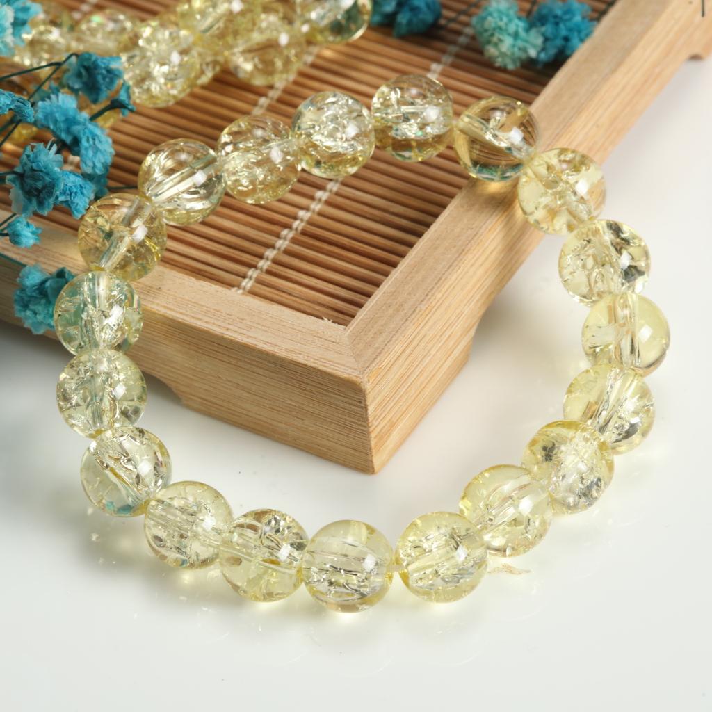 10mm Cracked Flower Glass Beaded Bracelets, Multi-Color Y2K Sweet Cool Style Bracelets for Women Fashion Jewelry Accessories