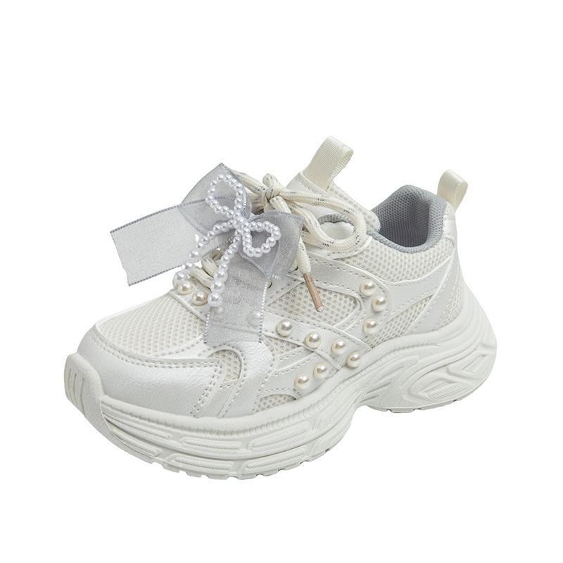 Girls Shoes 2025 Autumn New Children's Sports Shoes Mesh Breathable Girl Princess Dad Shoes Running Shoes