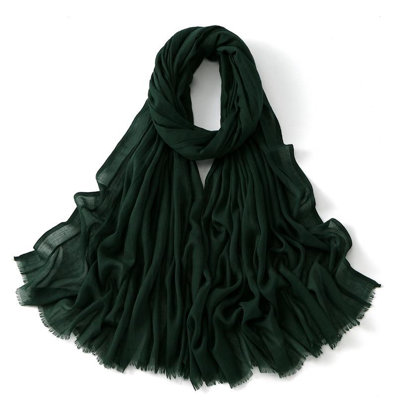Summer new light and breathable large size scarf hot-selling popular solid color simple and versatile ethnic headscarf women