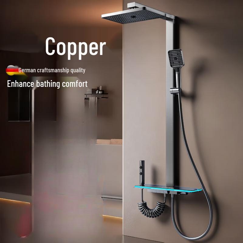 Wall-Mounted Thermostatic Copper Shower System