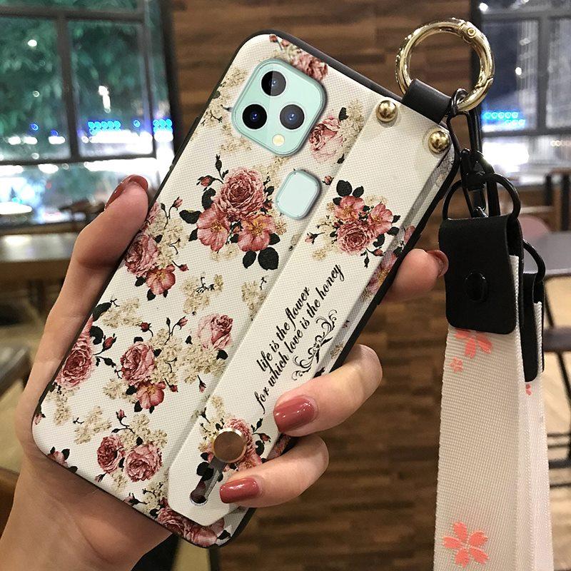 Shockproof Fashion Design Phone Case For Oukitel C22 Durable Protective Dirt-resistant Waterproof Lanyard Soft case Ring