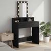 Makeup Table with Mirror Black 79 x 41 x 140 cm Engineered Wood