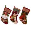 Elegant Cloth Christmas Stockings With Festive Santa And Snowman Motifs For Decorations