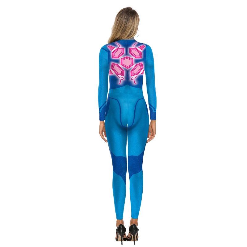 Fashion Metroid Samus Aran Game Hero Cosplay Costume Female Samus Spandex Zentai Catsuit Samus Zero Costume Bodysuit Power Suit