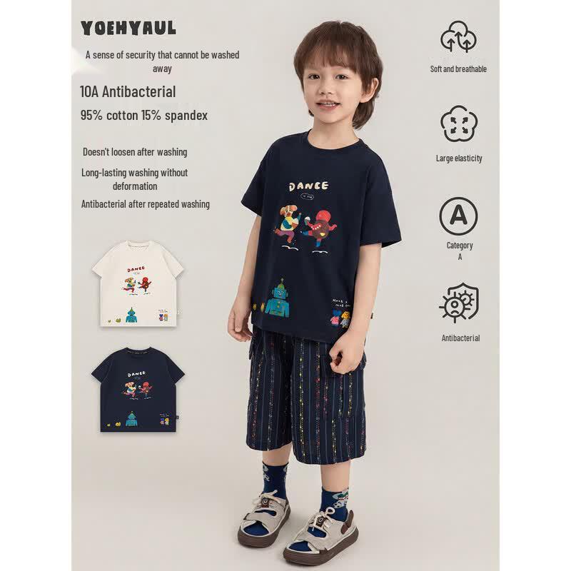 YouYou Boys' Summer Robot Dog T-Shirt