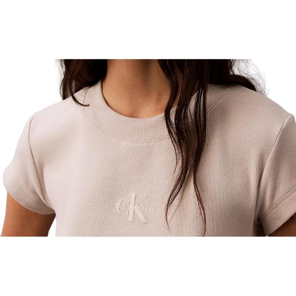 Calvin Klein Soft Breathable Fitted Crew Neck Short Sleeve T-Shirt Women Tops Gray 47AB802-230